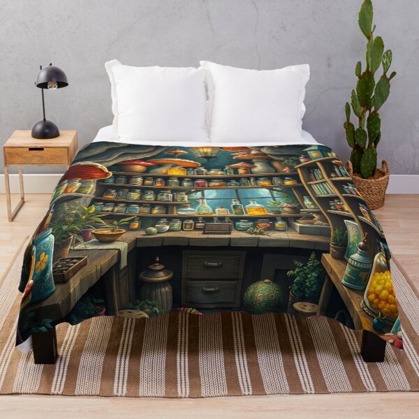 Item preview, Quaint Apothecary Nestled Within A Vibrant Mushroom Forest designed and sold by Wiss2Arts.