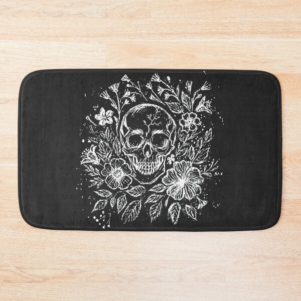 Item preview, Chalk Art Floral Skull – Gothic Halloween Skull with Flowers Design designed and sold by Printynest.