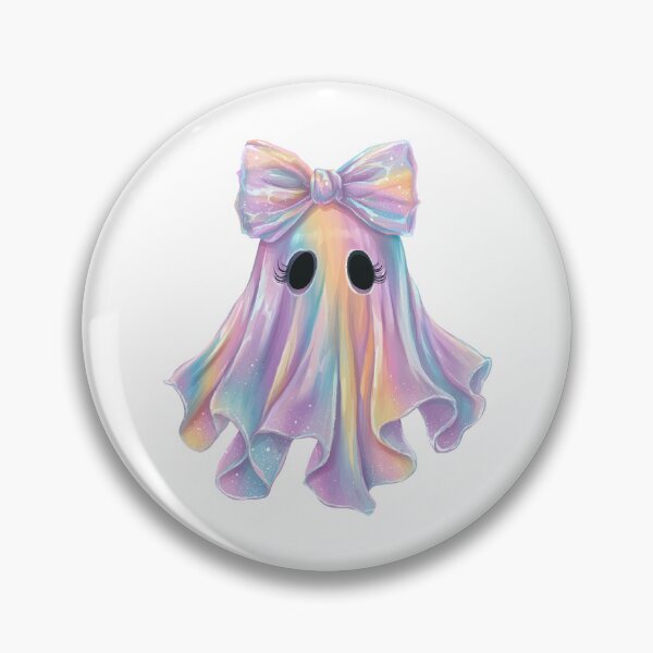 Item preview, Pastel Rainbow Ghost with Bow – Cute Halloween Illustration designed and sold by Art of Ngu.