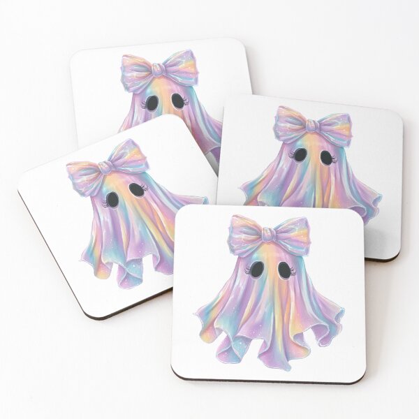 Item preview, Pastel Rainbow Ghost with Bow – Cute Halloween Illustration designed and sold by Art of Ngu.