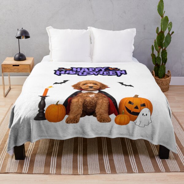 Item preview, Miniature Goldendoodle Dracula Halloween Design | Cute Dog in Spooky Costume designed and sold by Fredster1966.