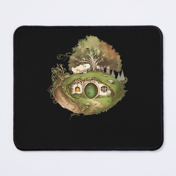 Item preview, Halfling Home - Round Doors - Black - Watercolor Art - Fantasy designed and sold by renshahin9.