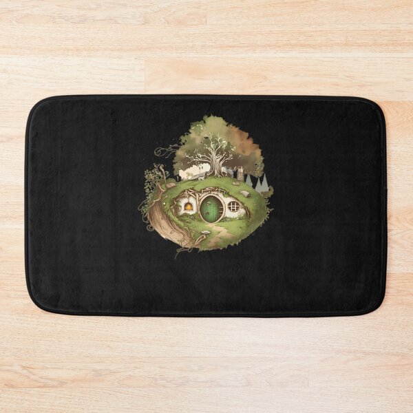 Item preview, Halfling Home - Round Doors - Black - Watercolor Art - Fantasy designed and sold by renshahin9.