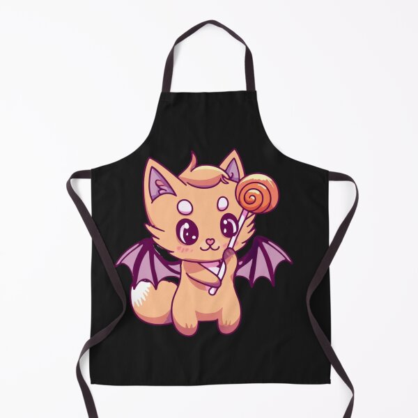 Item preview, Chibi Fox with Bat Wings – Cute Kawaii Halloween Fox Holding Lollipop Funny Spooky Art designed and sold by ColorSplash123.