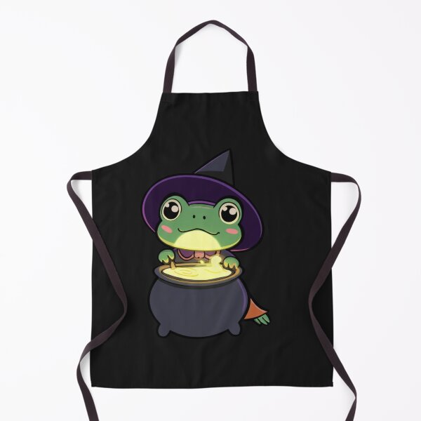 Item preview, Chibi Frog Witch Costume – Cute Kawaii Frog Stirring Glowing Cauldron Funny Halloween Art designed and sold by ColorSplash123.