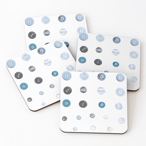 Item preview, Pastel Blue Toned Button Sticker Sheet for Junk Journals designed and sold by Martie Mart.