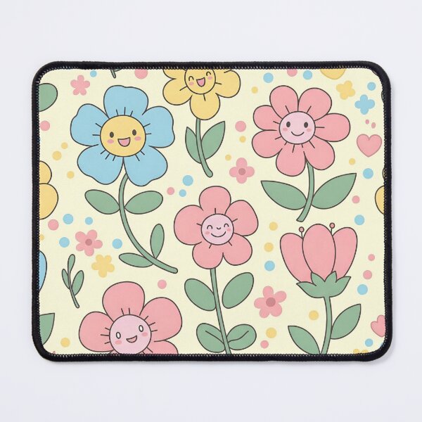 Item preview, Cute Kawaii Floral Hearts and Stars Pattern designed and sold by Tripple A Creations.