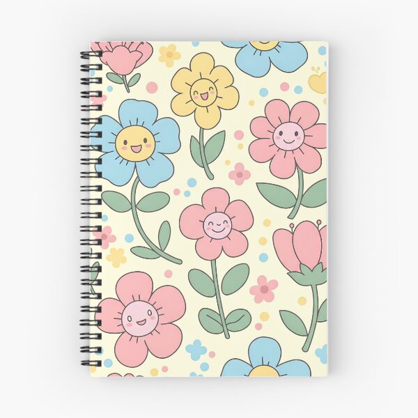 Item preview, Cute Kawaii Floral Hearts and Stars Pattern designed and sold by Tripple A Creations.