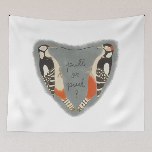 Item preview, Pecking Order of Love – Woodpecker Couple | Pull or Push? designed and sold by tokomoroJP.