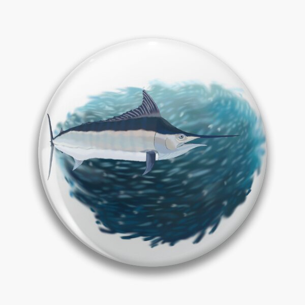 Item preview, Black Marlin and Baitball Illustration | Ocean Predator Wildlife Art designed and sold by Fishoscience.