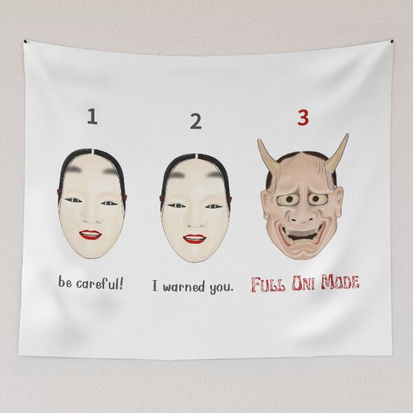 Item preview, Hannya Transformation: For Better or Worse – Noh Series | Hannya & Oni (Demon) Mask Humor designed and sold by tokomoroJP.