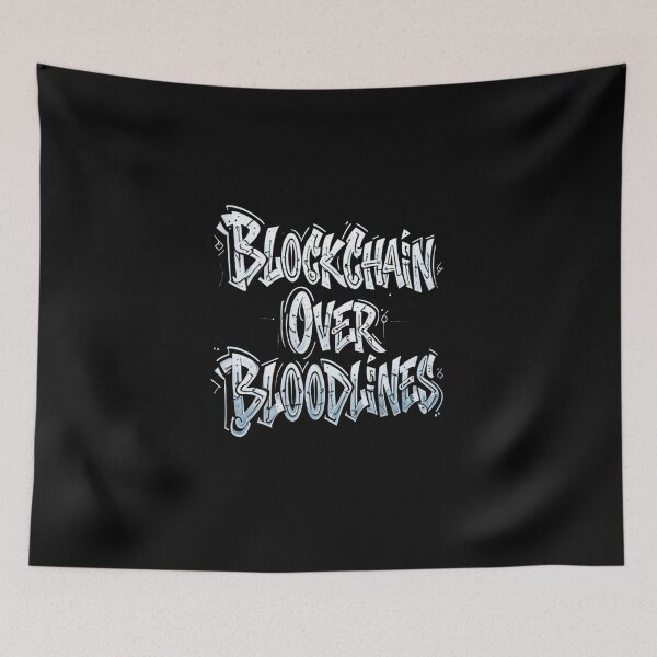 Item preview, Bitcoin Blockchain Over Bloodlines Graffiti Design designed and sold by RadDeck.