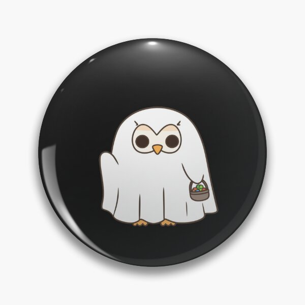 Item preview, Chibi Owl Ghost Costume – Cute Kawaii Owl with Candy Bag Funny Halloween Art designed and sold by ColorSplash123.