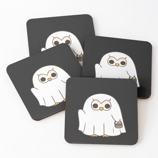 Item preview, Chibi Owl Ghost Costume – Cute Kawaii Owl with Candy Bag Funny Halloween Art designed and sold by ColorSplash123.