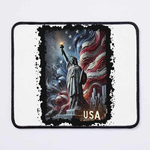 Item preview, Statue of Liberty USA Flag 3D Oil Painting – Patriotic 4th of July Design designed and sold by Printynest.