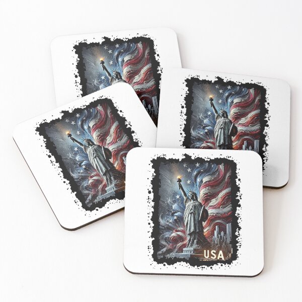 Item preview, Statue of Liberty USA Flag 3D Oil Painting – Patriotic 4th of July Design designed and sold by Printynest.