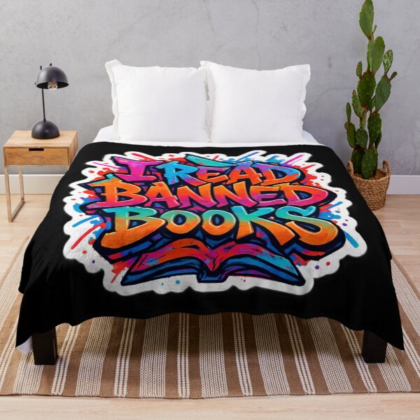 Item preview, I Read Banned Books Graffiti Protest Art designed and sold by PinUpPizzazz.