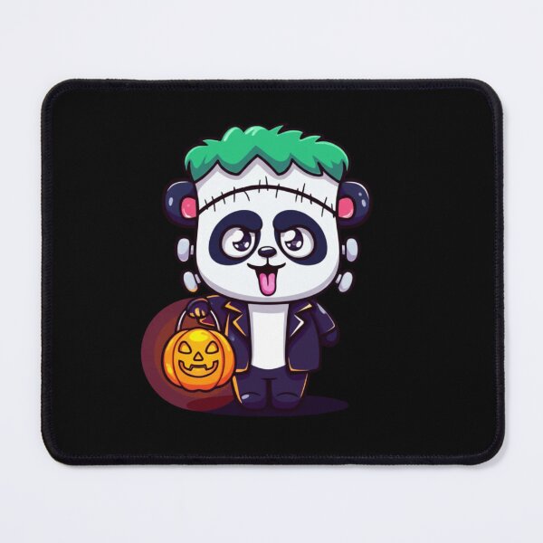 Item preview, Chibi Panda Frankenstein – Cute Kawaii Panda with Pumpkin Lantern Funny Halloween Art designed and sold by ColorSplash123.