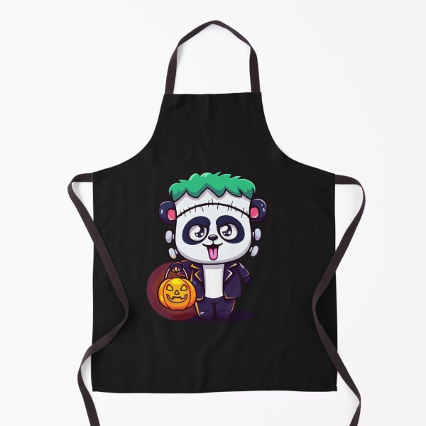 Item preview, Chibi Panda Frankenstein – Cute Kawaii Panda with Pumpkin Lantern Funny Halloween Art designed and sold by ColorSplash123.