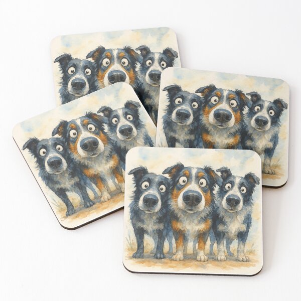 Item preview, Australian Shepherd Dog Family ' THe SHePHeRDS 2 ' BY SHiRLeY MacARTHuR designed and sold by Shirley MacArthur Art.