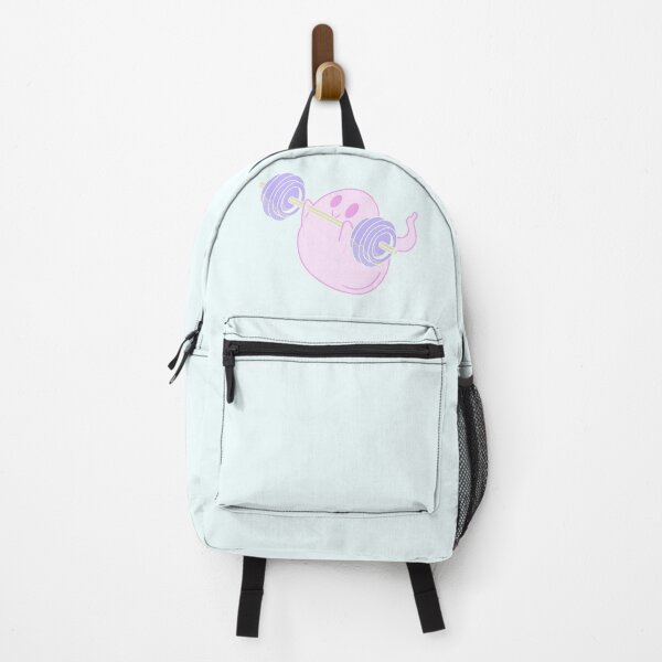 Item preview, Cute Gym Ghost – Pink Ghost Lifting Purple Weights designed and sold by Kena_123.