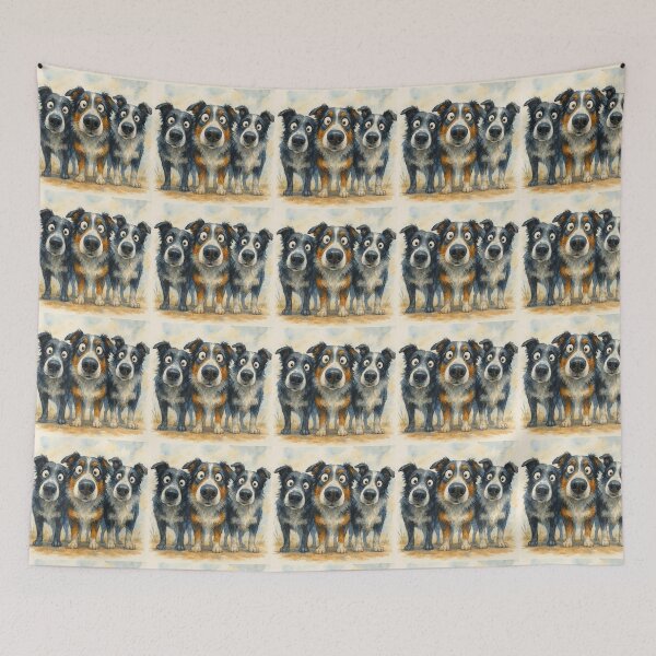 Item preview, Australian Shepherd Dog Family ' THe SHePHeRDS 2 ' BY SHiRLeY MacARTHuR designed and sold by Shirley MacArthur Art.