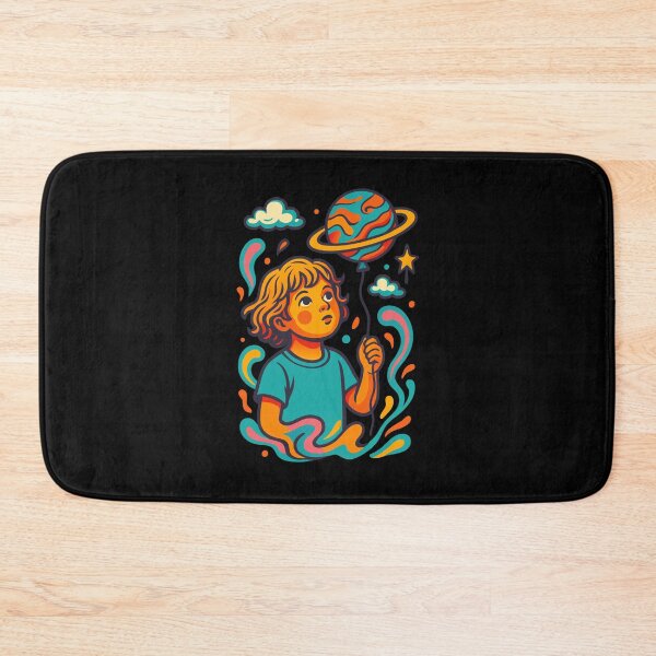 Item preview, Cute Child with Planet Balloon - Colourful Cosmic Theme designed and sold by BaisaStudio.