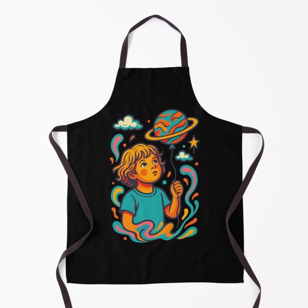 Item preview, Cute Child with Planet Balloon - Colourful Cosmic Theme designed and sold by BaisaStudio.