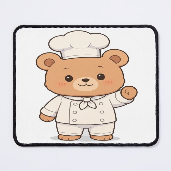 Item preview, Happy chef bear holding can with jumping fish and cheering designed and sold by PWDigitalArt.