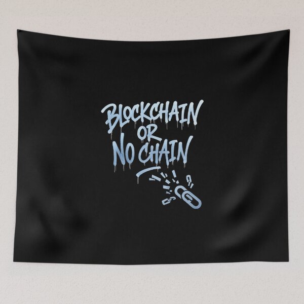 Item preview, Bitcoin Blockchain Or No Chain Graffiti Design designed and sold by RadDeck.