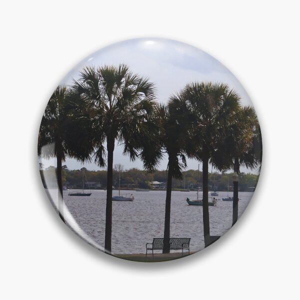 Item preview, Serene Riverside with Palm Trees designed and sold by Phakade's Photos.
