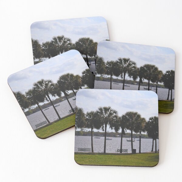 Item preview, Serene Riverside with Palm Trees designed and sold by Phakade's Photos.