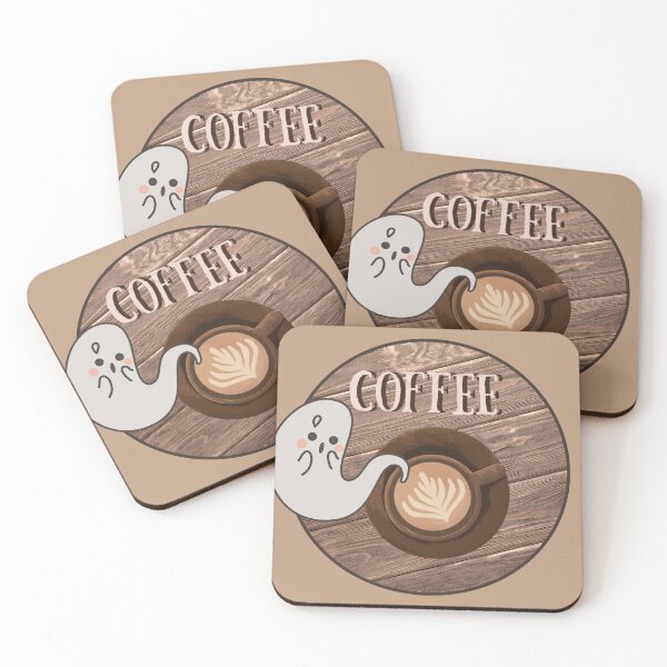 Item preview, Halloween Cute and Spooky Ghost with Coffee designed and sold by Furkan Al-Gburi.