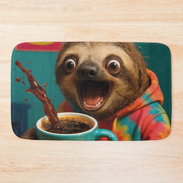 Item preview, funny sloth drinking coffee in the morning designed and sold by Mauswohn.