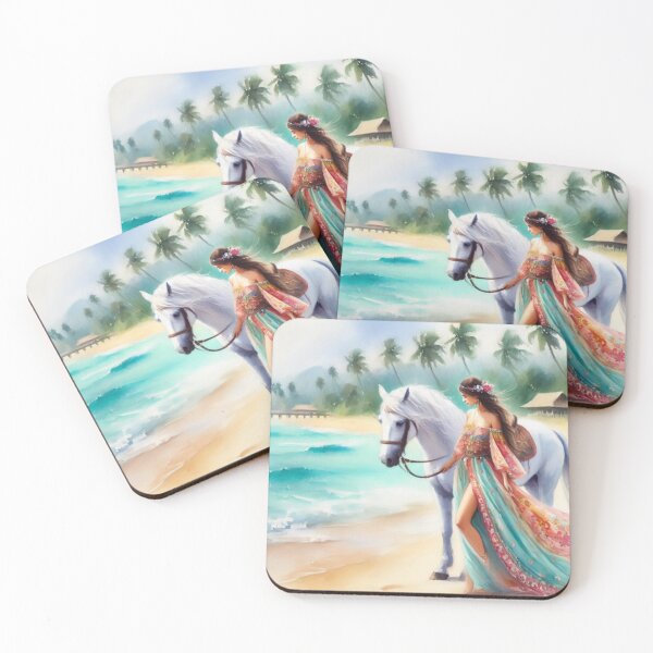 Item preview, Sweet Boho Girl and Her Beloved Horse designed and sold by  RoseCraft Atelier.