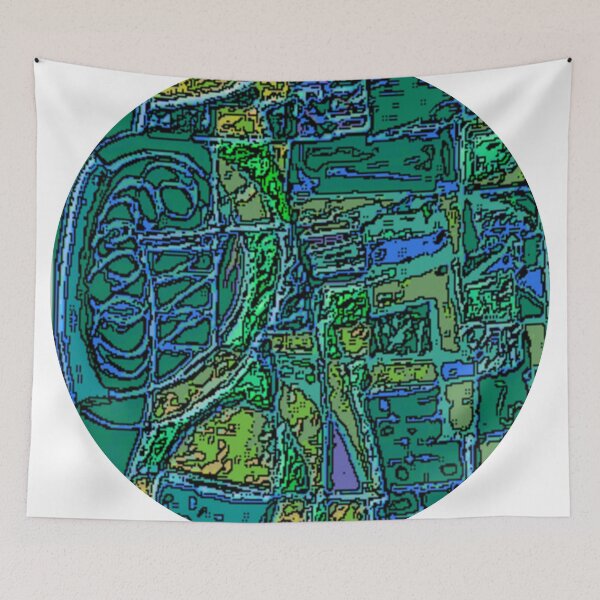 Item preview, black and bluesy dark round abstract design designed and sold by SmashingDeals.