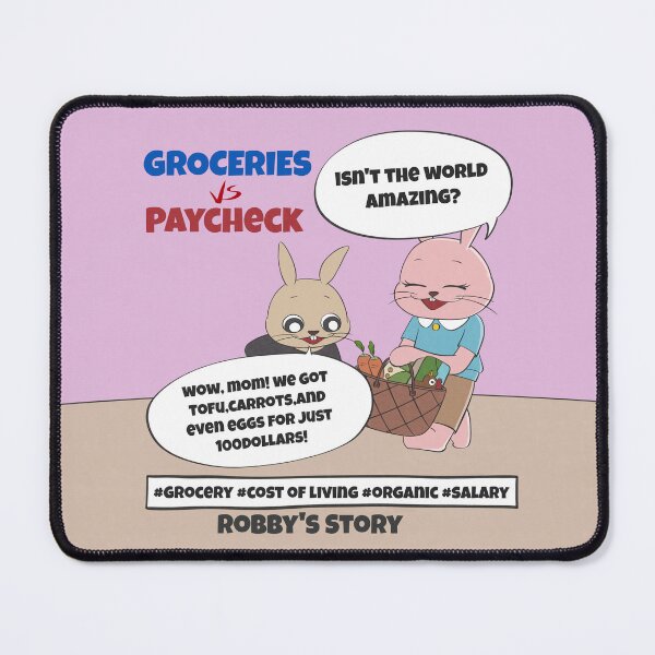 Item preview, Robby’s Story – Groceries vs Paycheck | Cute Bunny Comic designed and sold by Animejun25.