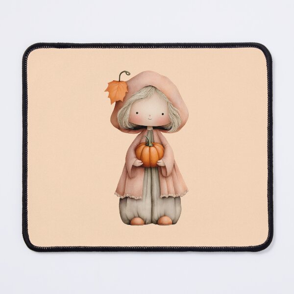 Item preview, Autumn Girl with Pumpkin – Cute Fall Illustration, Halloween designed and sold by Art of Ngu.
