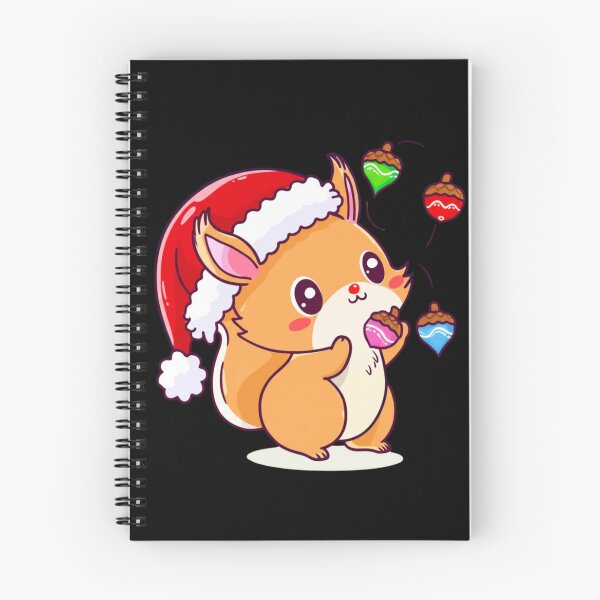 Item preview, Chibi Squirrel Santa Hat – Cute Kawaii Squirrel Juggling Acorn Ornaments Funny Christmas Art designed and sold by ColorSplash123.