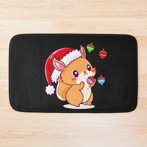 Item preview, Chibi Squirrel Santa Hat – Cute Kawaii Squirrel Juggling Acorn Ornaments Funny Christmas Art designed and sold by ColorSplash123.