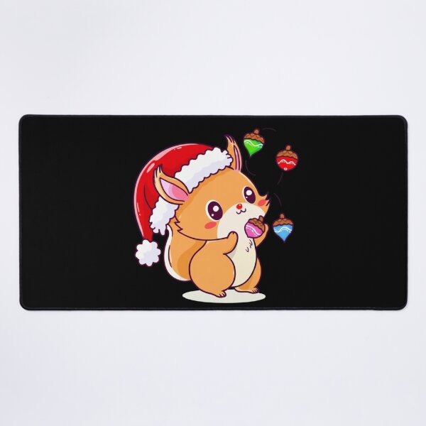 Item preview, Chibi Squirrel Santa Hat – Cute Kawaii Squirrel Juggling Acorn Ornaments Funny Christmas Art designed and sold by ColorSplash123.