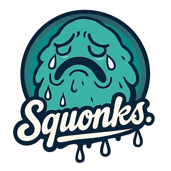 Squonk retro sports mascot artwork