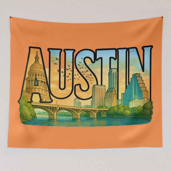Item preview, Austin, Texas — Landmark Typography Art designed and sold by Myra365Art.