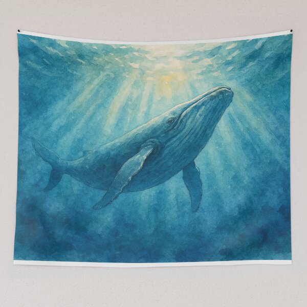 Item preview, Mystical Ocean Whale in Watercolor designed and sold by ワフパズル.