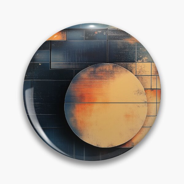 Item preview, Geometric cubist art with sun in blue designed and sold by sansgone-art.