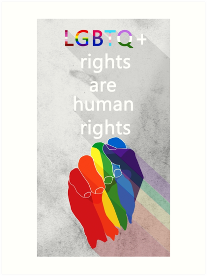 "LGBTQ+ rights are human rights poster" Art Prints by ...