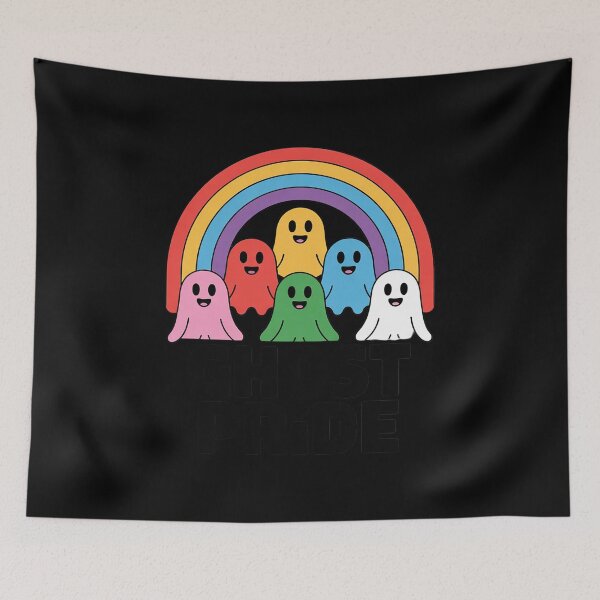 Item preview,  LGBT Gay Pride Halloween Rainbow Flag Cute Ghosts  designed and sold by Charidana.