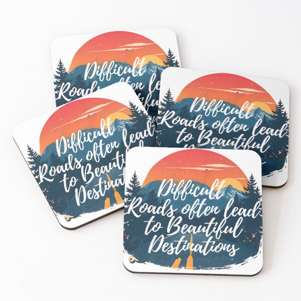 Item preview, Difficult Roads Lead to Beautiful Destinations – Inspirational Quote designed and sold by Nuvra Clothing.
