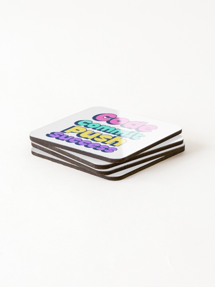 Thumbnail 4 of 5, Coasters (Set of 4), Code Commit Push Success – Programmer Developer Life Design designed and sold by Ani-24.