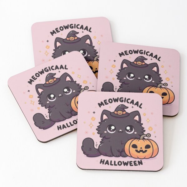 Item preview, Meowgical Halloween Cat with Pumpkin Charm designed and sold by Iuqiune.